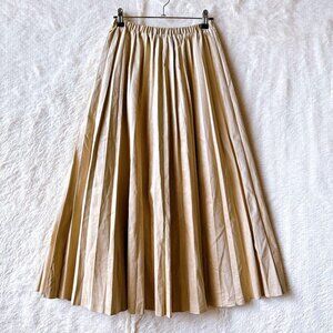 Urearch Pleated Long Skirt with Velvet Flare